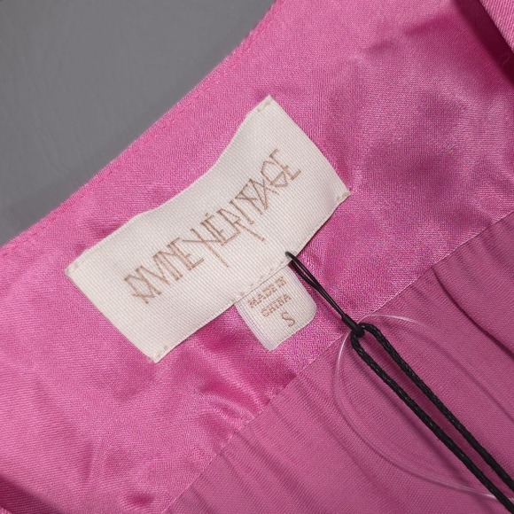 DIVINE HERITAGE New SMALL Top Cropped Deep-V Pink Satin Plunge Corset - Picture 2 of 10